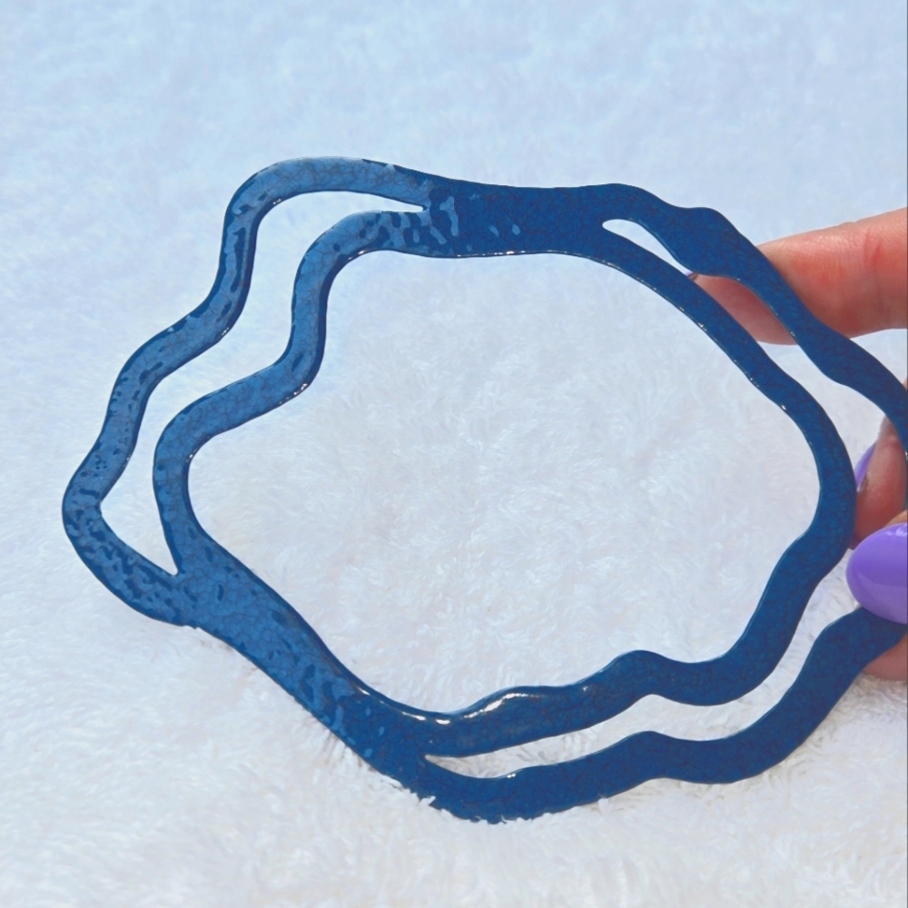 Tasmanian Made Blue Wavy Metal Bangle